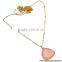 Peach Chalcedony Pendant Handmade Necklace Statement Necklace Chain Necklace