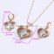 New fashion jewelry set, gold plated earring and pendant necklace costume jewellery, sweet heart jewellery sets
