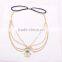 Elegant turquoise gold multilayer hair chain hand drop head chain girls hair accessories