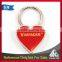 Low MOQ custom Shiny nickel red heart shape lock keychain