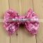 New hair accesory 11cm sequin fabric bowknot,handmade glitter slender hair bows, decorative clips bows