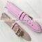 Pink Color Activity Pin Canvas Leather Watch Strap