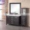 New arrival America modern bathroom cabinet with ceramic basin and mirror