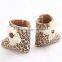 Big flower cute baby boots cotton fabric child shoes with soft sole