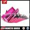 7pcs cosmetic brush set with round cylinder holder in red color