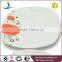 Ceramic material white dinner plates set with poppy printing
