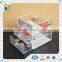 2015 Custom High Clear Acrylic Nail Polish Holder Simple Design 5 Stairs Acrylic Nail Polish Display Acrylic Nailpolish Stand