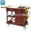 Luxury Food service Flambe Trolley with double gas stoves and wheels