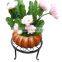 2016 Factory Custom OEM Logo Self-contained black Metal Material Metal wire flower pots holder