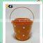 Zinc With Handle Printing Finished Round Shape Zinc Flower Pot