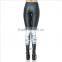Formal Informal PU Consice Black White Color Block Autunm PU Sexy Leggings