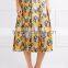 Wholesale Women Apparel Latest Multicolor Pleated Printed Silk-twill Midi Skirt(DQE0394SK)