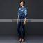 hot sale women denim shirt with pocket and block fashion design hot sale