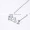 New Jewelry Design Brass Cubic Zirconia Hollow Heart Shaped Cat Pendant Necklace