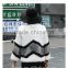Trendy Rabbit Fur Coats For Women Winter Warm Natural Real Fur Coat Short Patchwork Strip Korean Style O-neck Jackets Customized