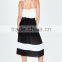 Fashion Pleated Colorblock Midi Skirt/wide Simple Design Skirts 2015