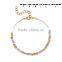 Light Beige Terylene Cord Gold Plated Copper Morse Code " FAMILY " Bracelets