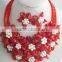 Especially designed for wedding!!! Your own style with red crystal and white pearl beads jewelry set