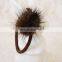 Cute mink fur elastic hand made real fur ball hairband for girl woemn hair