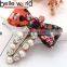 Hot sale Beautiful Lady Pearl and Rhineston Fabric Bowknot Duckbill Hairpin Hair Clip Barrette