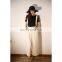 Women Wide Leg Two Braces White Simply Design Pants