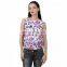 Floral White Multi-Colour Crop Top for girls