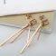 Queen′s Jewellery Fashion Stainless Steel Letter Square Tassel Long Earrings Rose Gold Earring