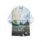 Diznew Mens Sublimation Full Allover Print Beach Shirt Set Custom Print 2XL Loose Button Up Shirt