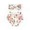 Baby Girls Stylish Flower Bloomer and headband set Toddlers Ruffle Newborn Diaper Cover