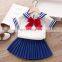 2020 Children's Sailor Moon Two-Piece Girl Baby College Style Short Sleeve Pleated Skirt Set