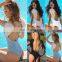 Newly Women Summer Beach Swimwear Solid Color Angel Wings One Piece Woman Swimwear