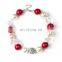 Girl Christmas Handmade Necklace Children Red Chunky Bubblegum Beads Necklace boutique