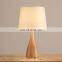 Ad CE Rosh TUV Contemporary Wood Wooden Table Lamp With White Square Drum Fabric Shade Hot Selling Lights Coffee Table