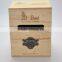 Unfinished wooden wine gift box,wine packaging with slanting opening lid