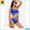 2016 Wholesale Women Sexy Blue One-Shoulder Design Sexy Lady One-Piece Swimwear