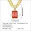 Ruanbo  Bling Rhinestone Golden Finish Miami Cuban Link Chain Necklace with Zircon Pendant Men's Hip hop Necklace Jewelry