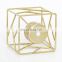 Customized Size Gold Black Geometric Metal Wire Candle Holder For Home & Wedding Decor