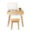Modern New Design Oak Wood Bedroom Furniture Dressing Table With Mirror