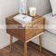 Medieval wood bedside table with 2 drawers small side table with storage cabinets