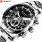 Men Quartz Wrist Watches Stainless Steel Strap Luxury Gold Chronograph Business Waterproof Watch