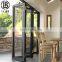 australia standard aluminium slim narrow frame fireproofing and soundproof double glass bi folding doors with blinds