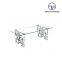 Tiptop tempering glass top coffee table designer square from china stainless steel coffee table