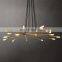 Custom living dining room bedroom home hotel pendant lights lighting fixtures black led gold luxury modern brass chandelier
