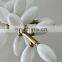 Nordic Flowing Leaf Design Creative Glass Flower Chandelier Brass Art Design Pendant Light For Hotel Home Living Room