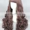 cheap medium 70cm dark brown wave Lolita style synthetic cosplay wig