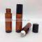 10ml amber glass roll on bottle with stainless steel roller and cap