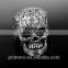 Fashion Flower Skull Gothic Black Poker Party Rock Biker Stainless Steel Terminator Ring