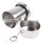 outdoor camping stainless steel retractable portable cup with 3 sections