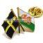 Factory Directly Cheap Price Custom cross Flag Shape Metal Pin Badge with Your Own Design