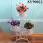 Home and garden white iron wedding flower stands